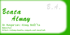 beata almay business card